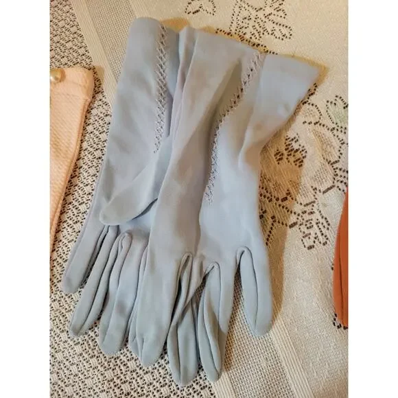 14 pair designer ladies nylon dress gloves SIZE 6-7.5